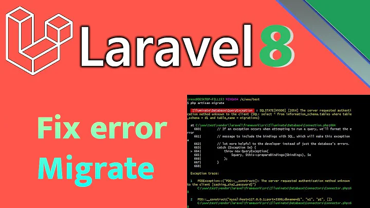 Fix error when migrate Laravel 8