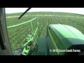 John Deere 4730 drives over camera - soybean level view