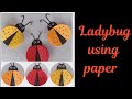 Diy laddybug using paper  origami ladybug  paper ladybug making with paper  how to make ladybug