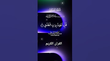 سورة الفلق #القرآن_الكريم #quran #foryou #islamicvideo #shortvideo #malikzaheerd3t