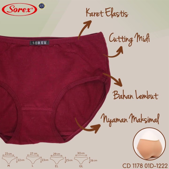 BASIC MIDI PANTY || Celana Dalam Sorex art. 1178