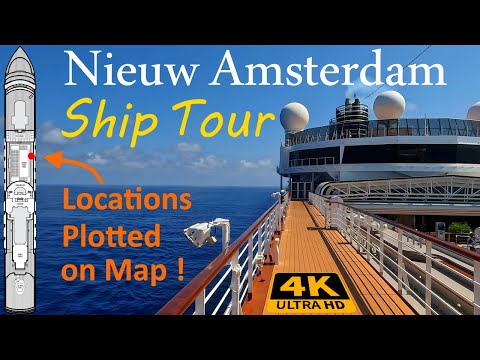 Video: Nieuw Amsterdam Cruise Ship - Barovi i saloni