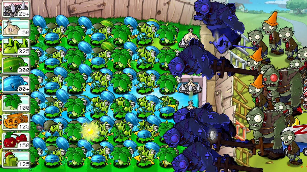 Plants vs Zombies Hack - All Pea PvZ vs Gargantuar vs Dr Zomboss Part ...