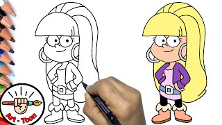 how to draw Pacifica Northwest from Gravity Falls step by step easy