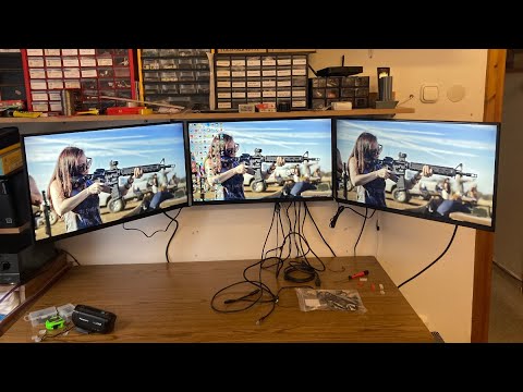 Constructing a wall mount for 3 monitors - YouTube