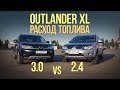 Mitsubishi Outlander 2.4 vs 3.0. Расход топлива. #SRT