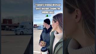 Truckers Intense Workout Gives Another Couple The WRONG Idea! 🚛💦 #shorts #trucking