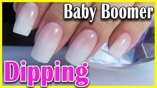 Baby Boomer Nails with Dip Powder Gel Easy at Home Step by Step