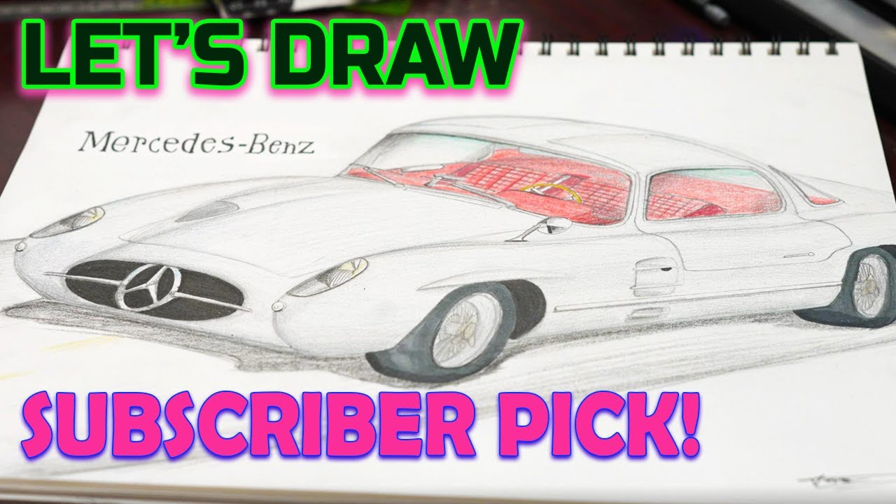 Давайте нарисуем: легендарный Mercedes-Benz SLR 300 Uhlenhaut Coupé!