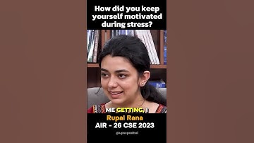 How did you keep yourself motivated during stress? | Rupal Rana | #shorts