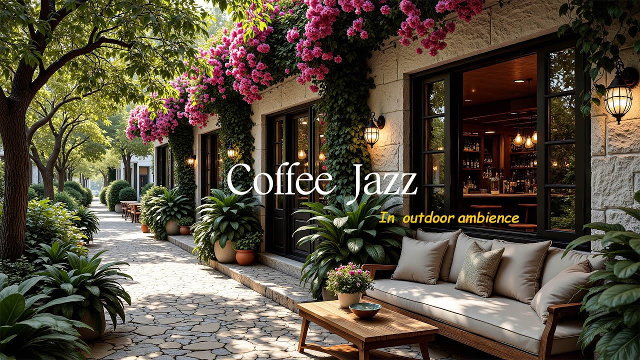 Coffee Jazz in Morning Ambience | Relaxing Jazz Music & Garden Cafe for ...