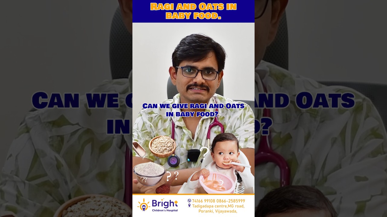 can we give ragi and Oats in baby diet? when to start? how to give? #bright #telugu #babyfood