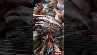 ASMR River Fishing Fish Cooking in Indonesia 🐟🔥 Relaxing Outdoor Nature