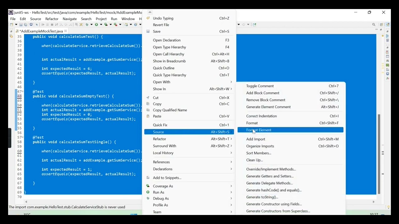 Junit - Session 8-Refactoring @Mock @Injectmocks