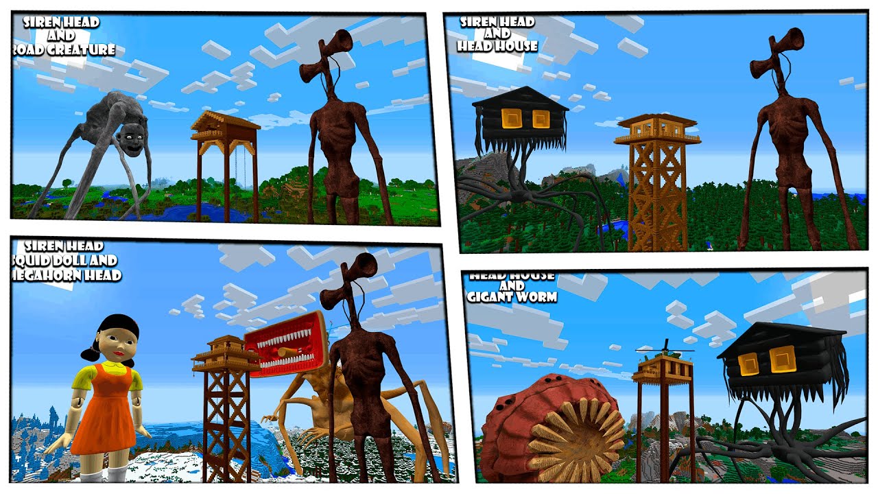 COMPILATION OF SIREN HEAD, SQUID GAME,  MEGAHORN HEAD, HOUSE HEAD n Minecraft - Coffin Meme