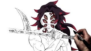 How To Draw Upper Moon One Kokushibo Step By Step Demon Slayer