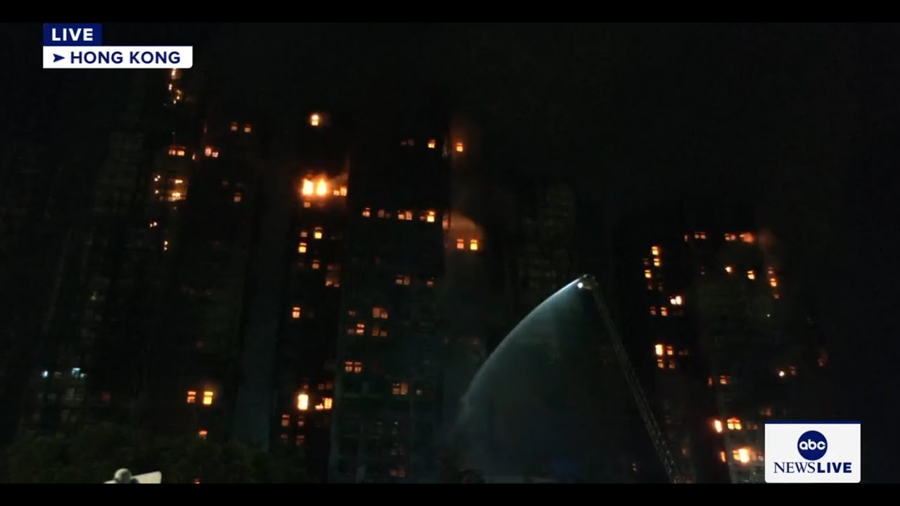 Massive fire engulfs residential apartment complex in Hong Kong