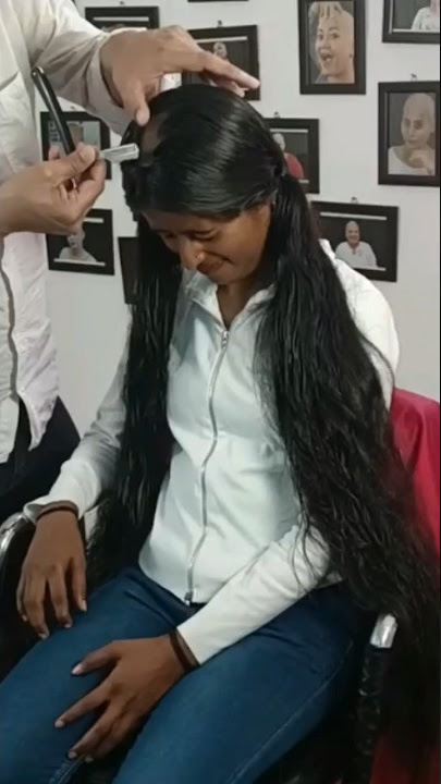 Long Hair Girl Doing Headshave #uniquerapunzelshivani #fashionofhair #longhair