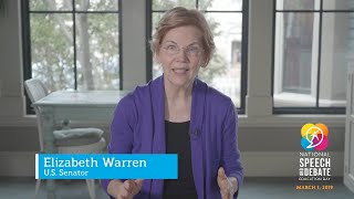 Senator Elizabeth Warren Celebrates National Speech and Debate Education Day!