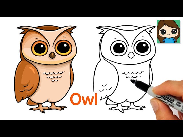 Simple Owl Drawings How To Draw Owls, Step - Simple Owl Drawing | Owls  drawing, Owl drawing simple, Bird drawings