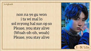 [Full Version] Jungkook -'Stay Alive' (Prod. SUGA of BTS) [Easy Lyrics]