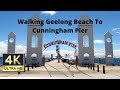 Victoria 4k  walking geelong beach to cunningham pier