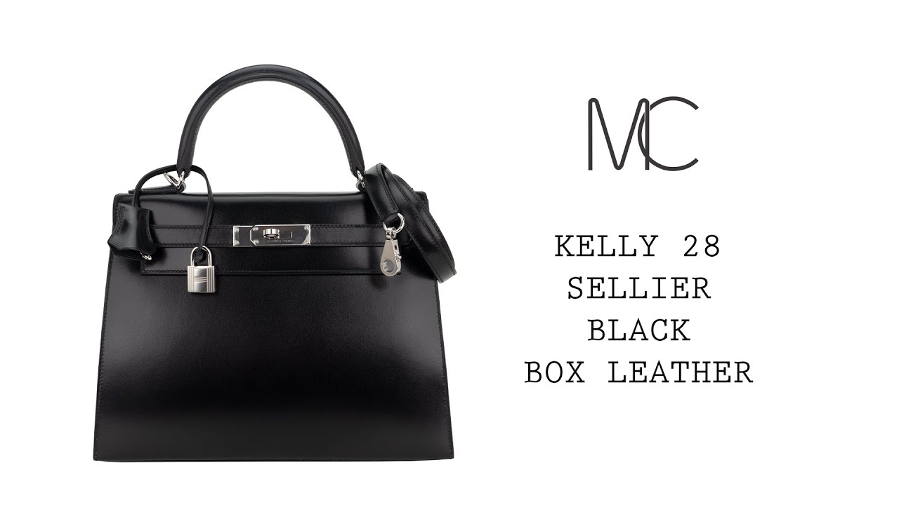 Hermes Kelly Sellier 28 Black Box Palladium Hardware – Madison Avenue  Couture