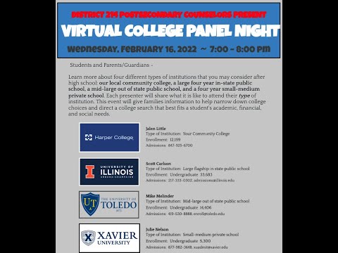 D214 Virtual College Options Panel (2.16.2022)