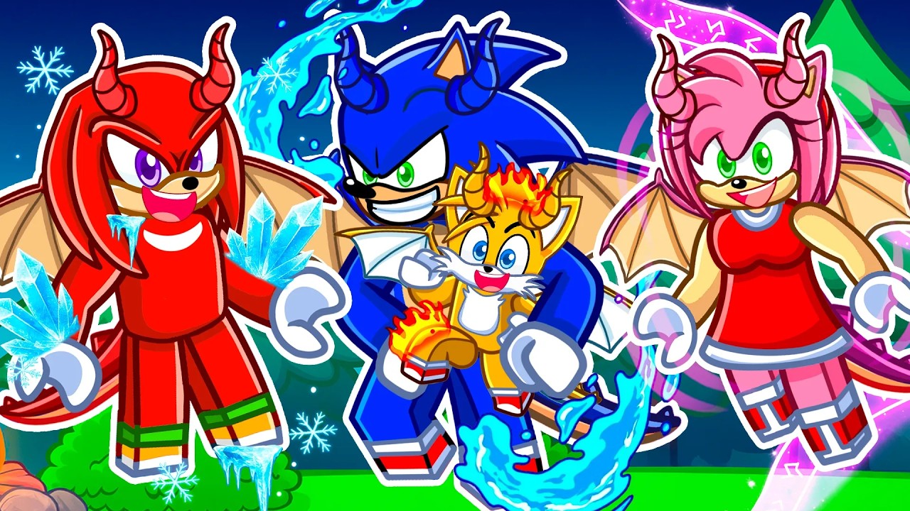 Sonic Adopted By A ELEMENTAL DRAGON FAMILY In Roblox!