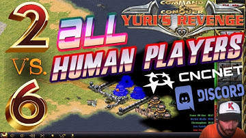 2 vs 6 Human Players Command & Conquer Red Alert 2 Online Multiplayer Gameplay CnCNet EPIC MATCH