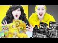 BLACK VS YELLOW FOOD CHALLENGE FOR 24 HOURS | MUKBANG ONLY IN 1 COLOR BY CRAFTY HACKS PLUS