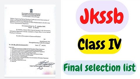 jkssb class IV final selection list.Jkssb class IV 3rd list update.jkssb class IV.@FEBGovtjobs