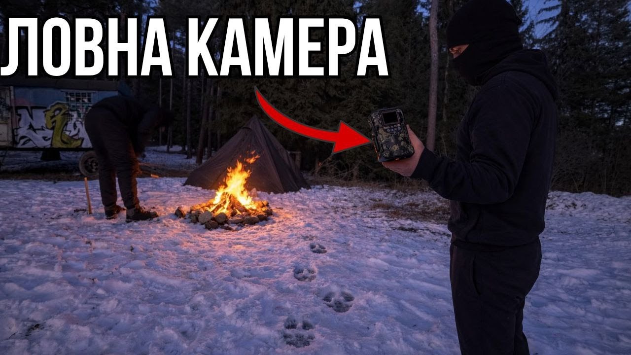 КЪМПИНГУВАМЕ В ПАЛАТКА ПРИ  -10C (С ЛОВНА КАМЕРА )