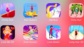 Pretty Run,Run Queen,Hair Run,Flirty Run,Love Me 3D,Hula Hooper,Love Beam,Android,ios,gameplay, screenshot 1