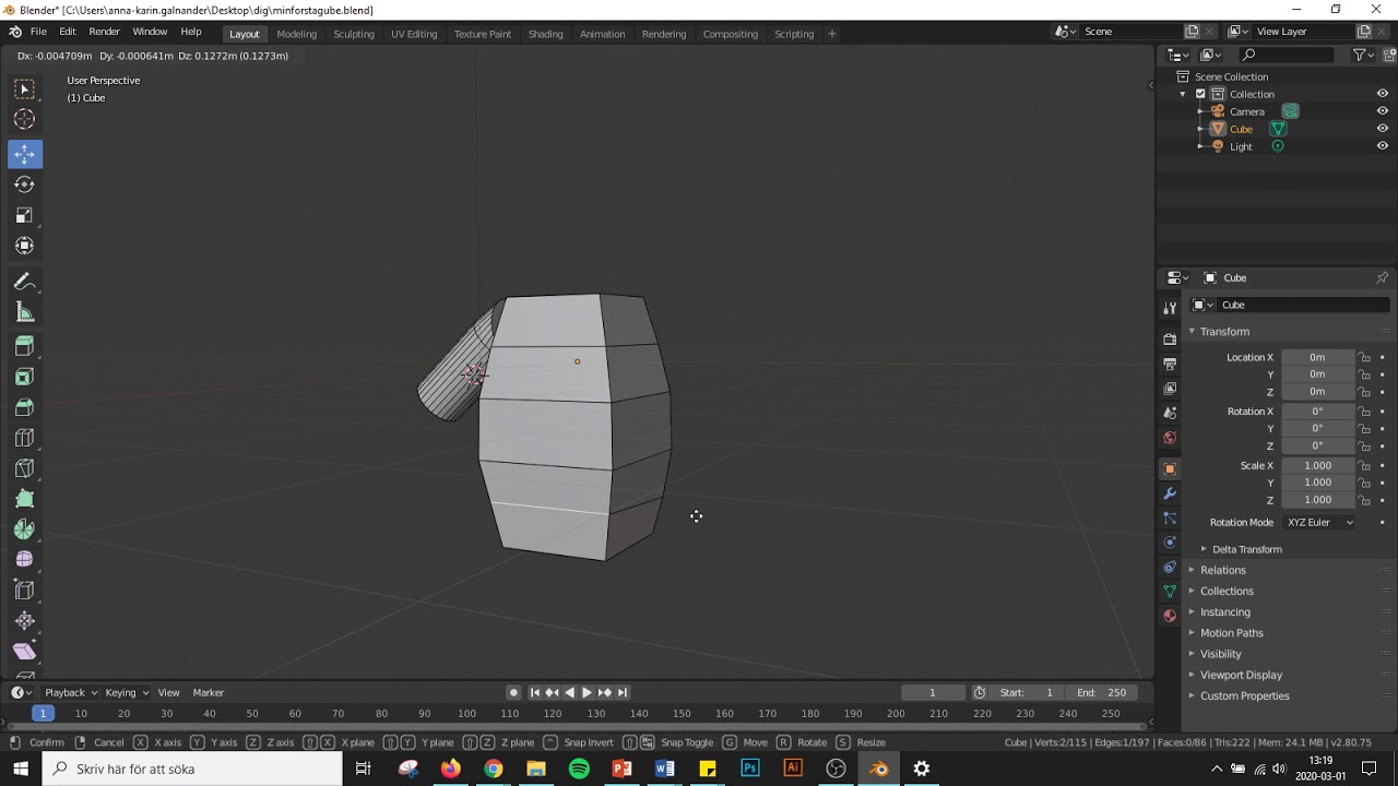 ANNAT Blender dissolve, subdivide, inset