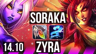 SORAKA & Caitlyn vs ZYRA & Corki (SUP) | 1/2/23, 700+ games | NA Diamond | 14.10