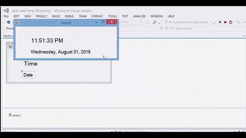 C# - Display Time and Date on labels in Windows form application using C sharp Programming language