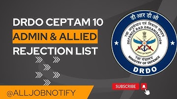 DRDO CEPTAM 10 ADMIN ALLIED REJECTION LIST
