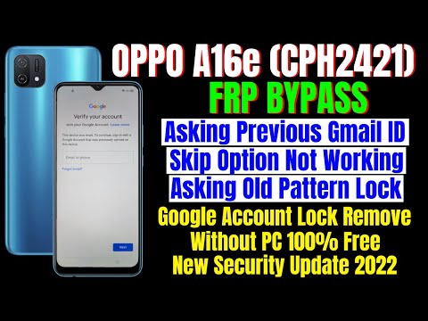 OPPO A16e (cph2421) Frp Bypass Android 11 Update || Google Account Bypass Without Pc 100% Free