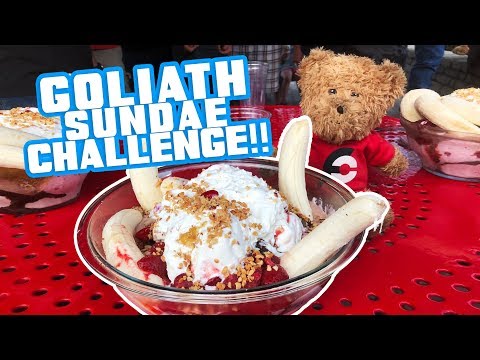 Goliath BANANA SPLIT Ice Cream Sundae Challenge!!