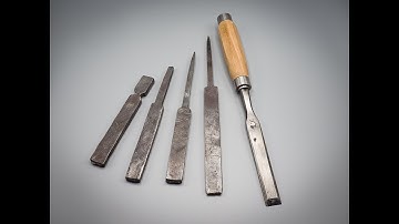 How To Forge a Carving Chisel. Part 1  Steeled wrought iron.  Forged for the EAIA.  ed5