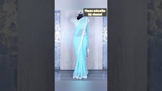 Latest Designer Blue Colour Saree Party Wear Blue Saree