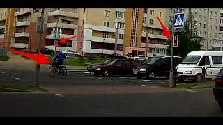 Велосипедистка подставила водителей в Гродно screenshot 5