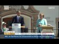 G7-Gipfel in Elmau: Trachtenempfang von Barack Obama und Angela Merkel am 07.06.2015