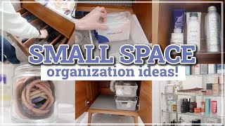 SMALL BATHROOM ORGANIZATION IDEAS 2023 \/ RENTER FRIENDLY ORGANIZATION HACKS \& IDEAS