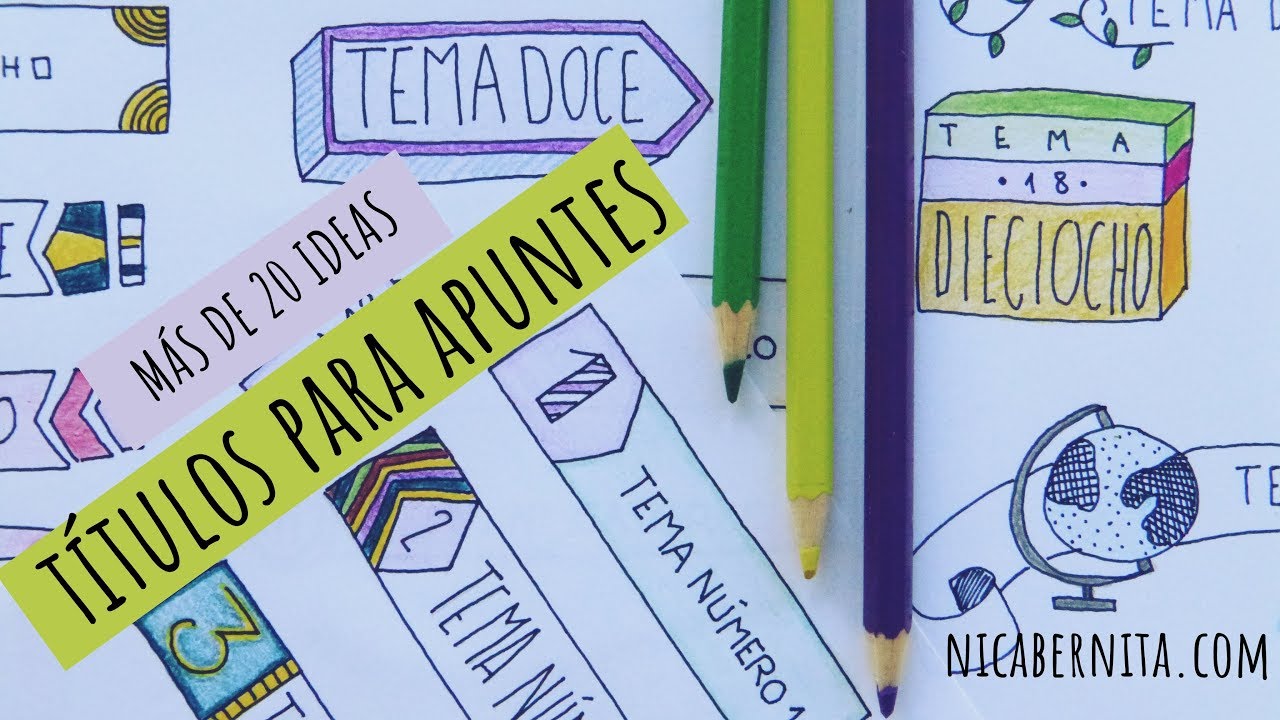 TÍTULOS BONITOS y FÁCILES para decorar apuntes 📚 MÁS DE 20 IDEAS para decorar cuadernos | Flipboard