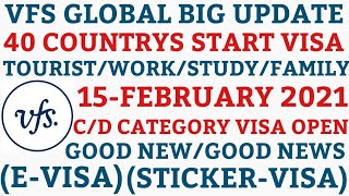 VFS GLOBAL BIG UPDATE 40 COUNTRYS START STICKER VISA E-VISA START 15-FEBRUARY 2020 TOURIST WORK OPEN