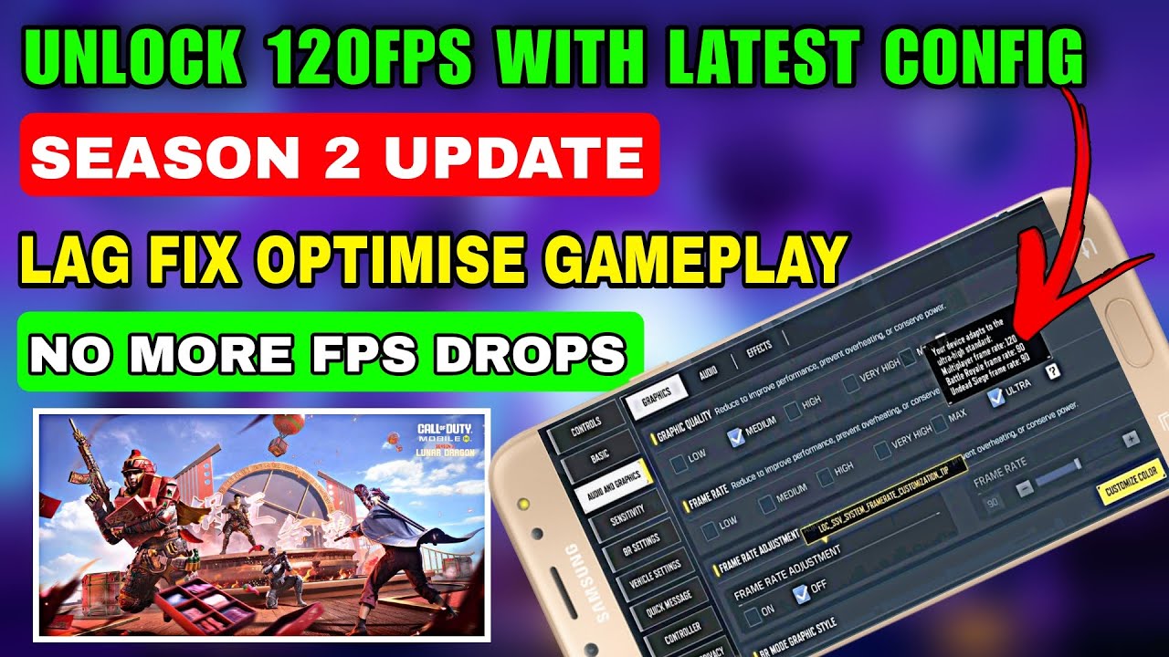 Codmaster Unstable Unlock 120FPS with Latest Config COD Mobile | Season 2 Codm Lag Fix ...