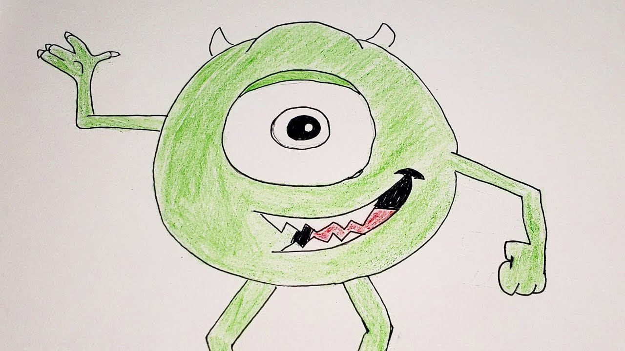 4K How to Draw Mike Wasowski from Monsters Inc./Monsters University! Slow Walkthrough for Beginners! toysrus
