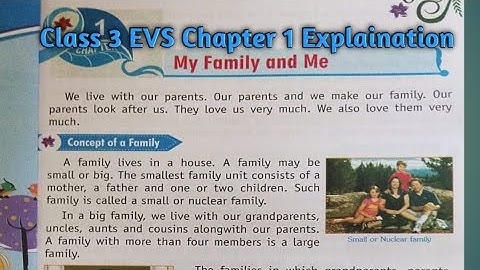 Class III - EVS ( Chapter-1) My Family and Me _Part 1